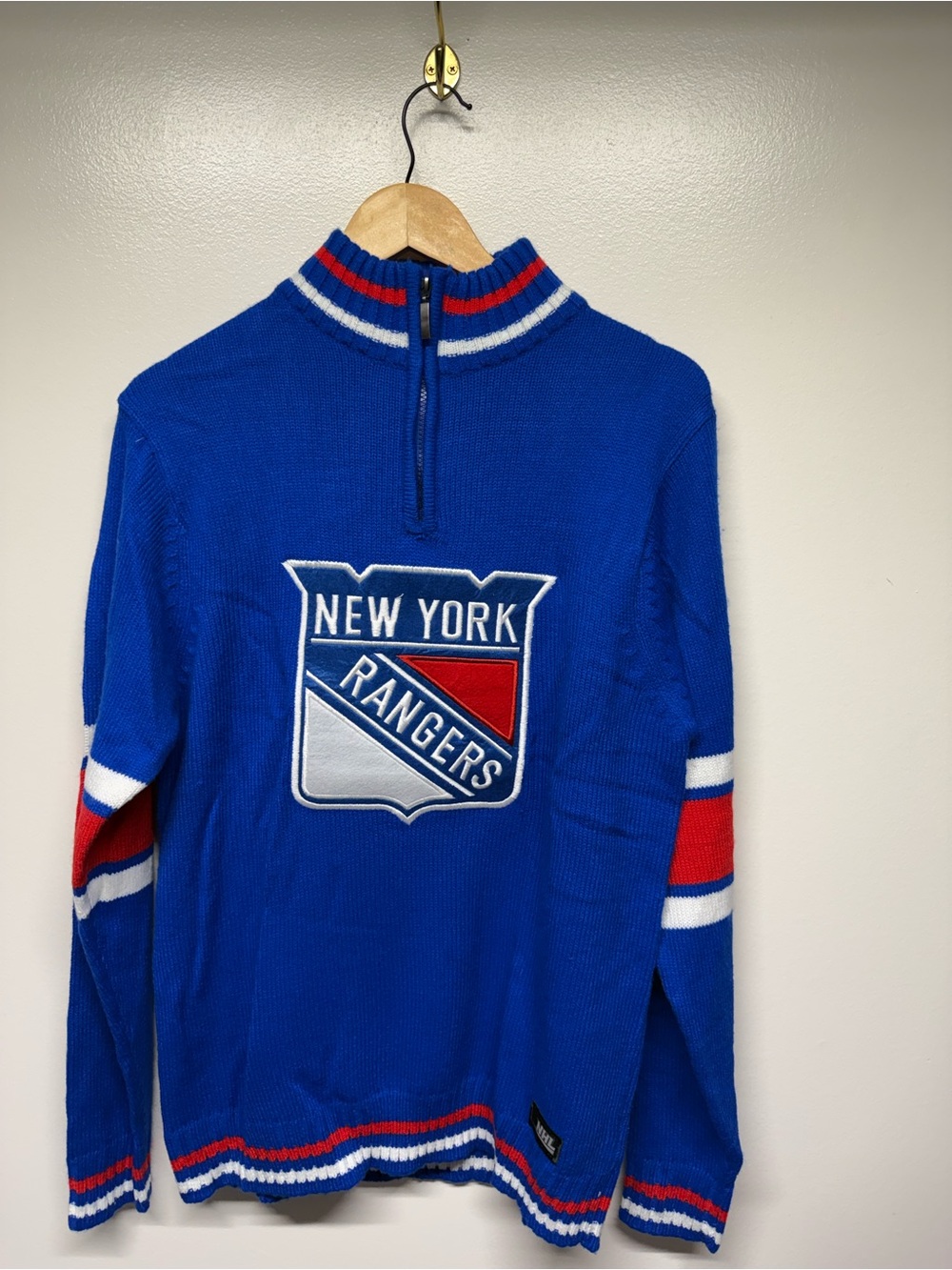New York Rangers Blue Half-Zip Team Sweater